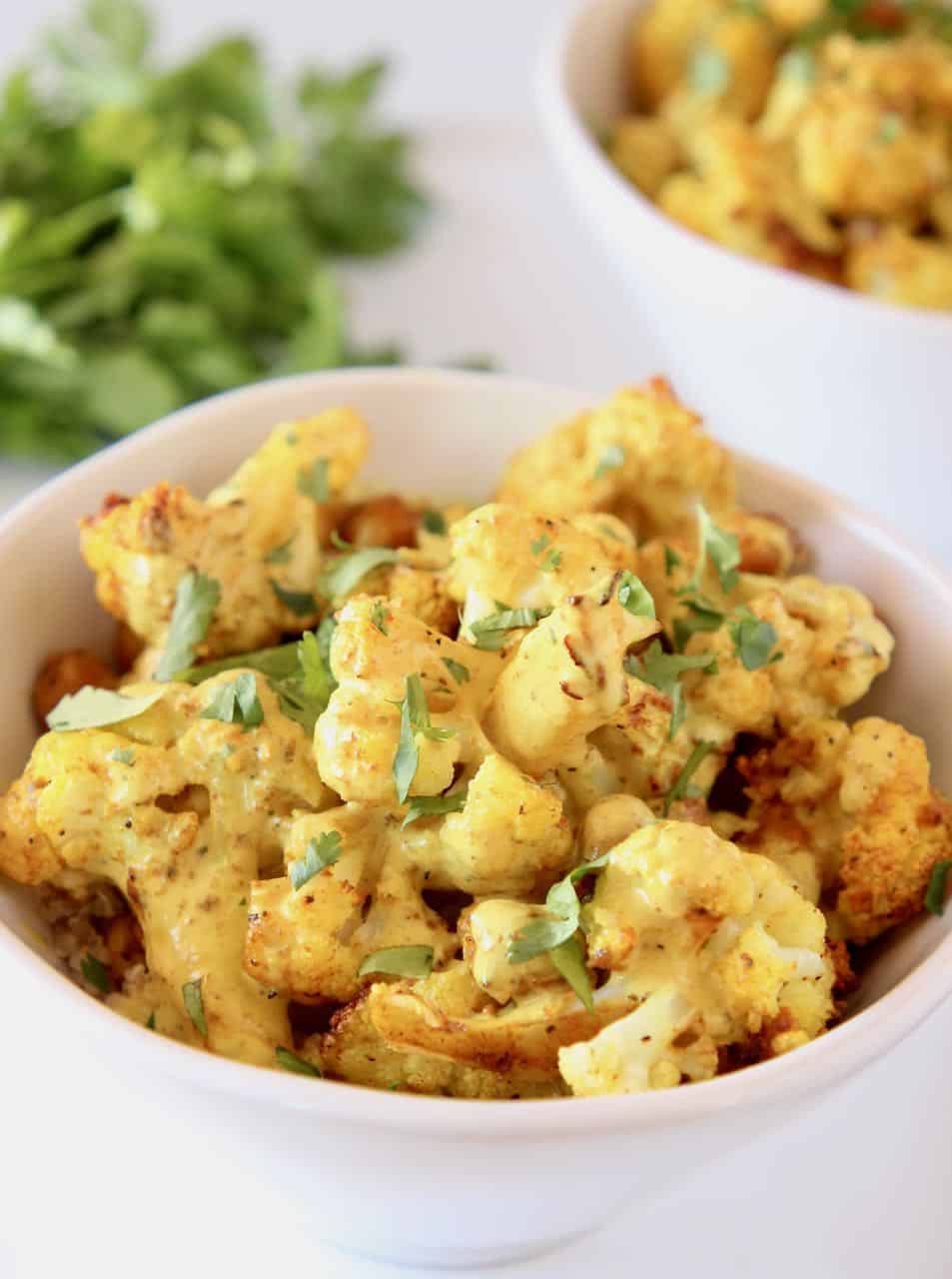 Indian curry cauliflower in bowl
