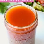 Image of chipotle vinaigrette in mason jar with text overlay