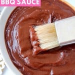 BBQ sauce in bowl with pastry brush