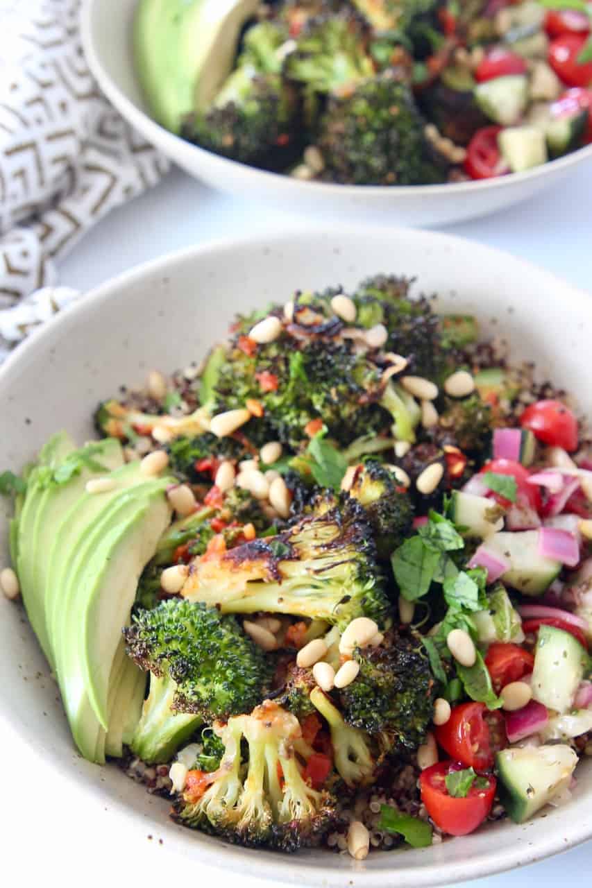 Quinoa and Roasted Broccoli Grain Bowls - Kristine's Kitchen