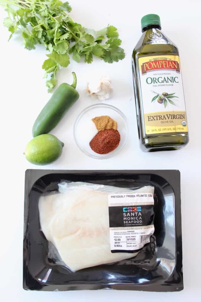 ingredients for spicy baked cod