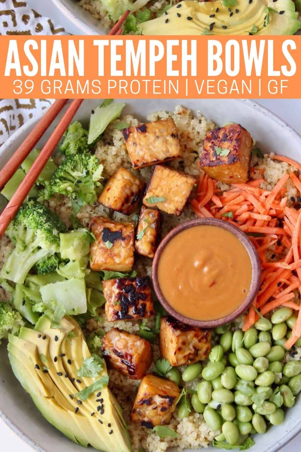 Vegan Tempeh Bowl with Peanut Sauce - Bowls Are The New Plates