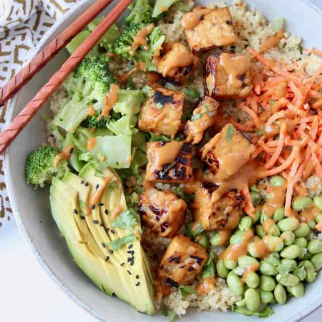 Vegan Tempeh Bowl with Peanut Sauce - Bowls Are The New Plates