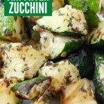 seasoned cooked cubes of zucchini