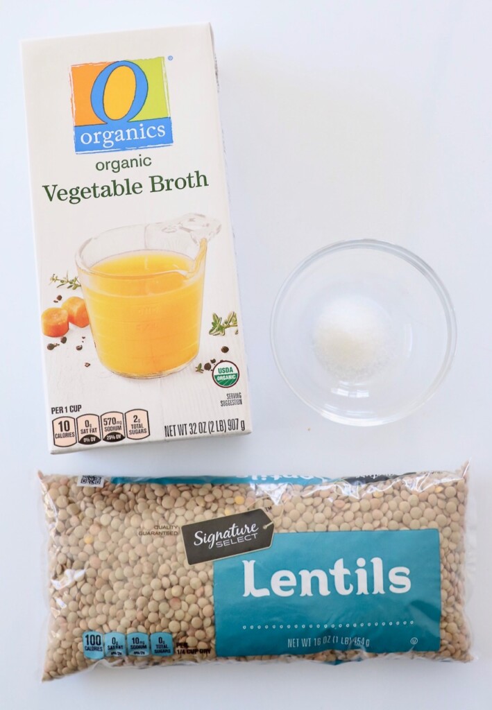 ingredients for Instant Pot lentils