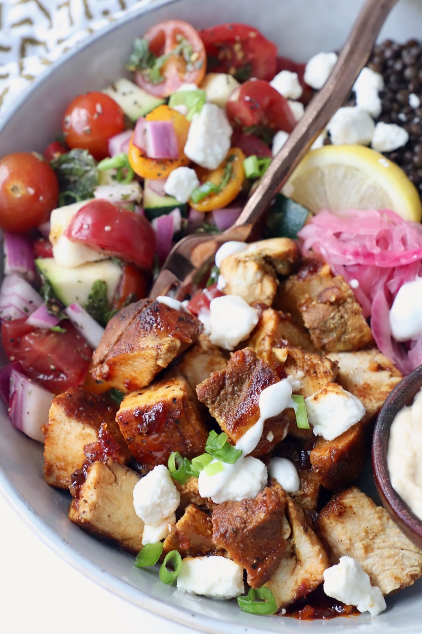 Harissa Honey Chicken Bowls Bowls Are The New Plates