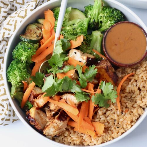Thai Chicken with Peanut Sauce - Bowls Are The New Plates