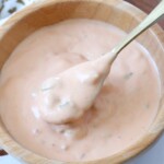 burger sauce in bowl with spoon